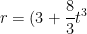 r=(3+\frac{8}{3}t^{3})i+(4+10t+\frac{2}{3}t^{3})j